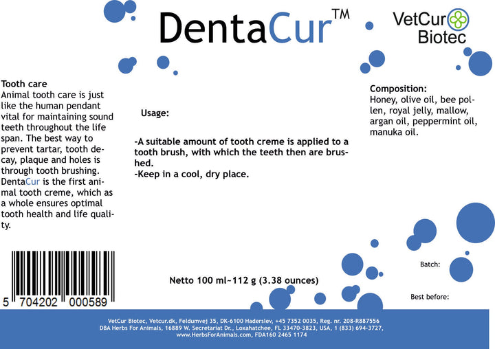 DentaCur Natural Toothpaste - Herbs for Animals