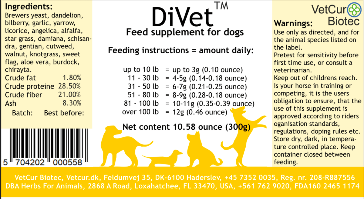 VetCur DiVet Dog - Herbs for Animals
