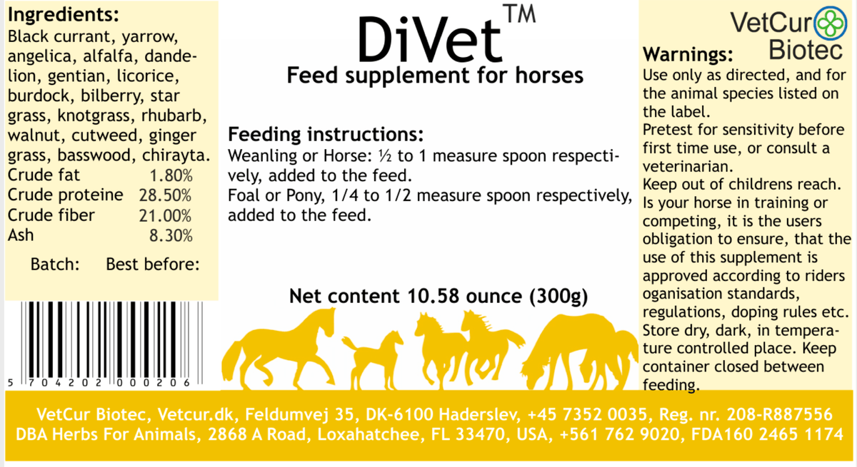 VetCur DiVet Horse - Herbs for Animals