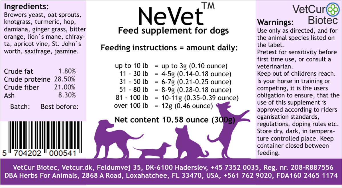 VetCur NeVet Dog - Herbs for Animals