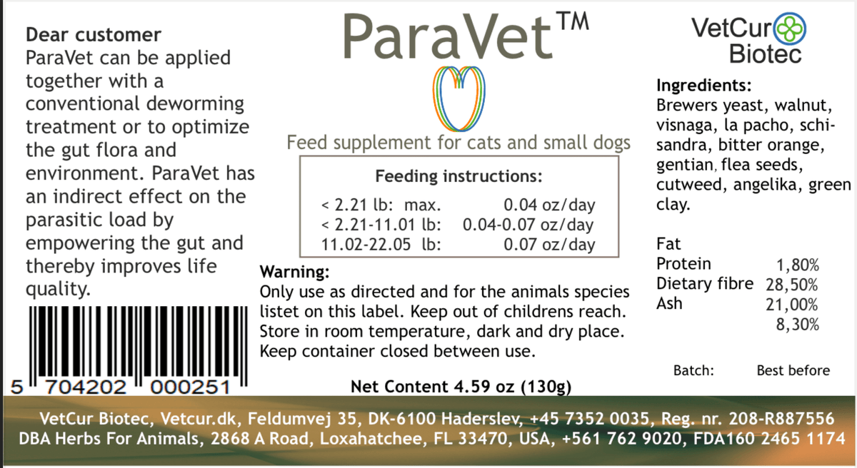VetCur ParaVet Small Animal - Herbs for Animals