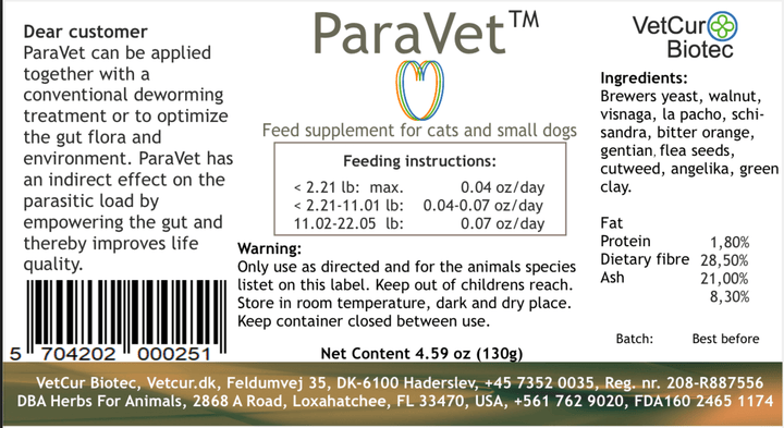 VetCur ParaVet Small Animal - Herbs for Animals
